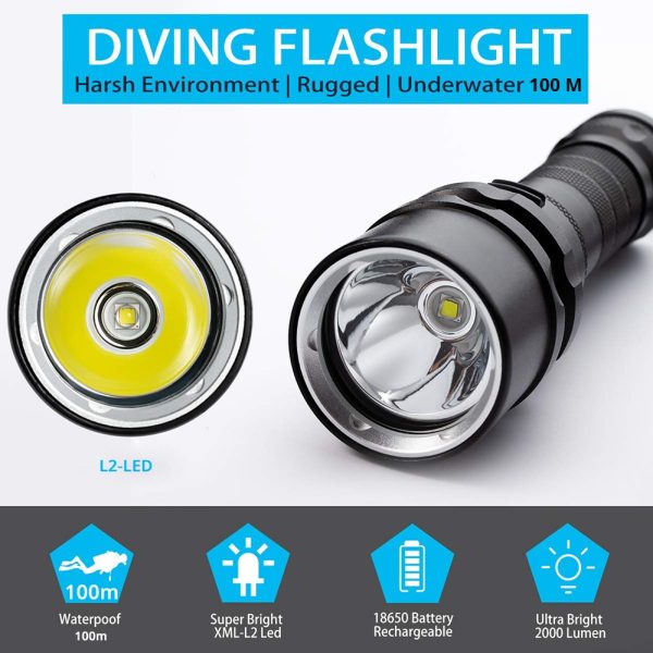 The Omega Diving LED Flashlight - Waterproof 100M - Image 4